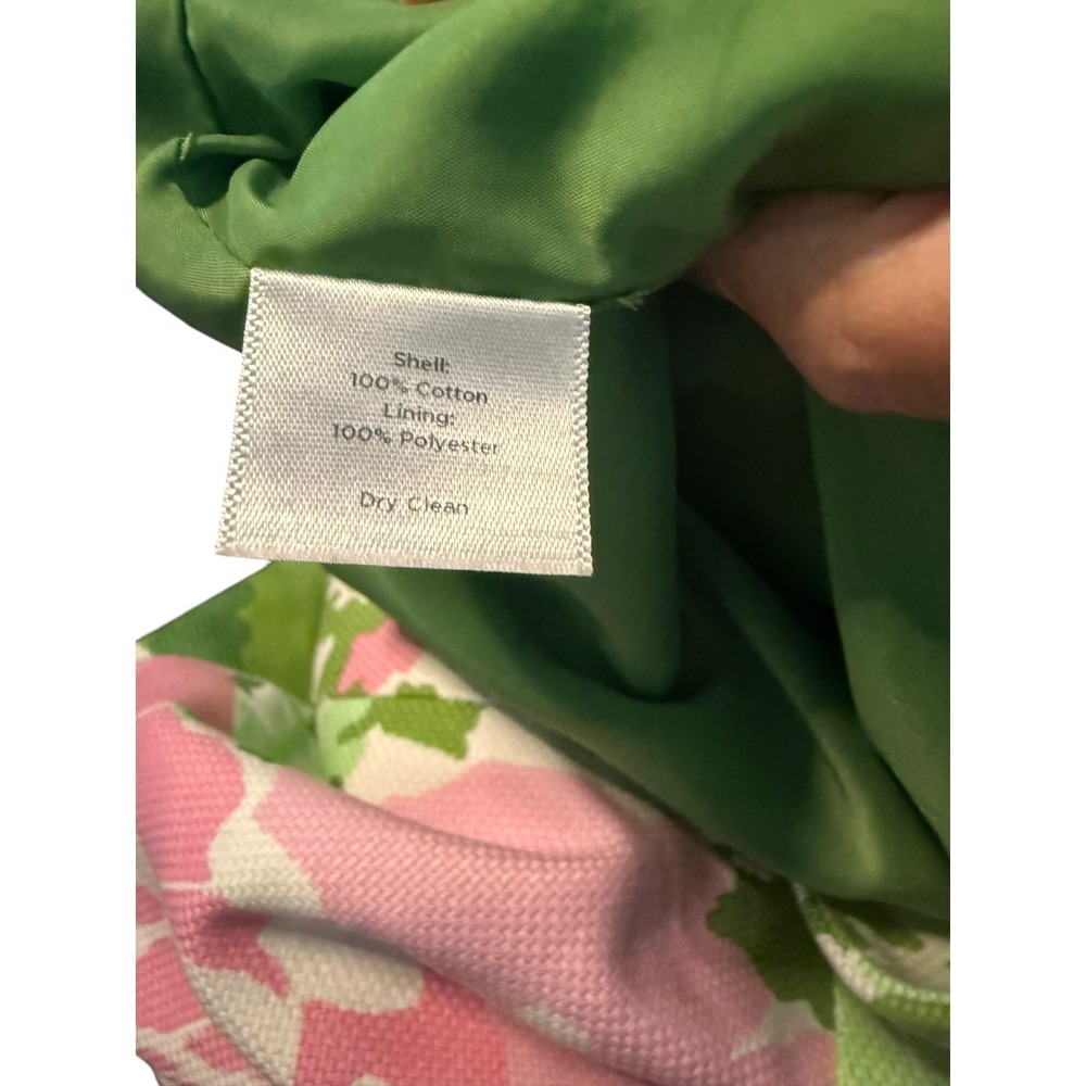 Talbots Womens 20W Floral Pencil Skirt Green Pink Cotton Pique Lined Knee Length - Picture 4 of 4